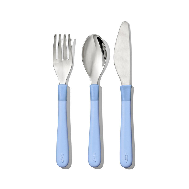 Oxo Tot Vork, Lepel en Mes 3Y+ Dusk, blauw kinderbestek vooraanzicht