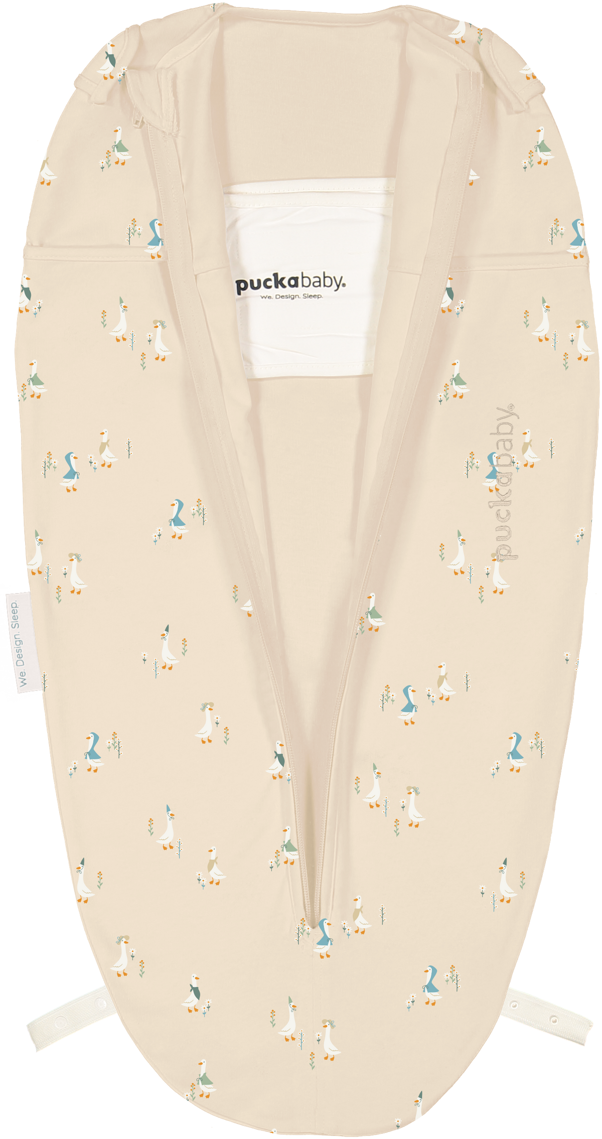 Puckababy The Original Piep inbakerslaapzak in katoen met Geese print, 0 tot 3 maanden, De Gele Flamingo