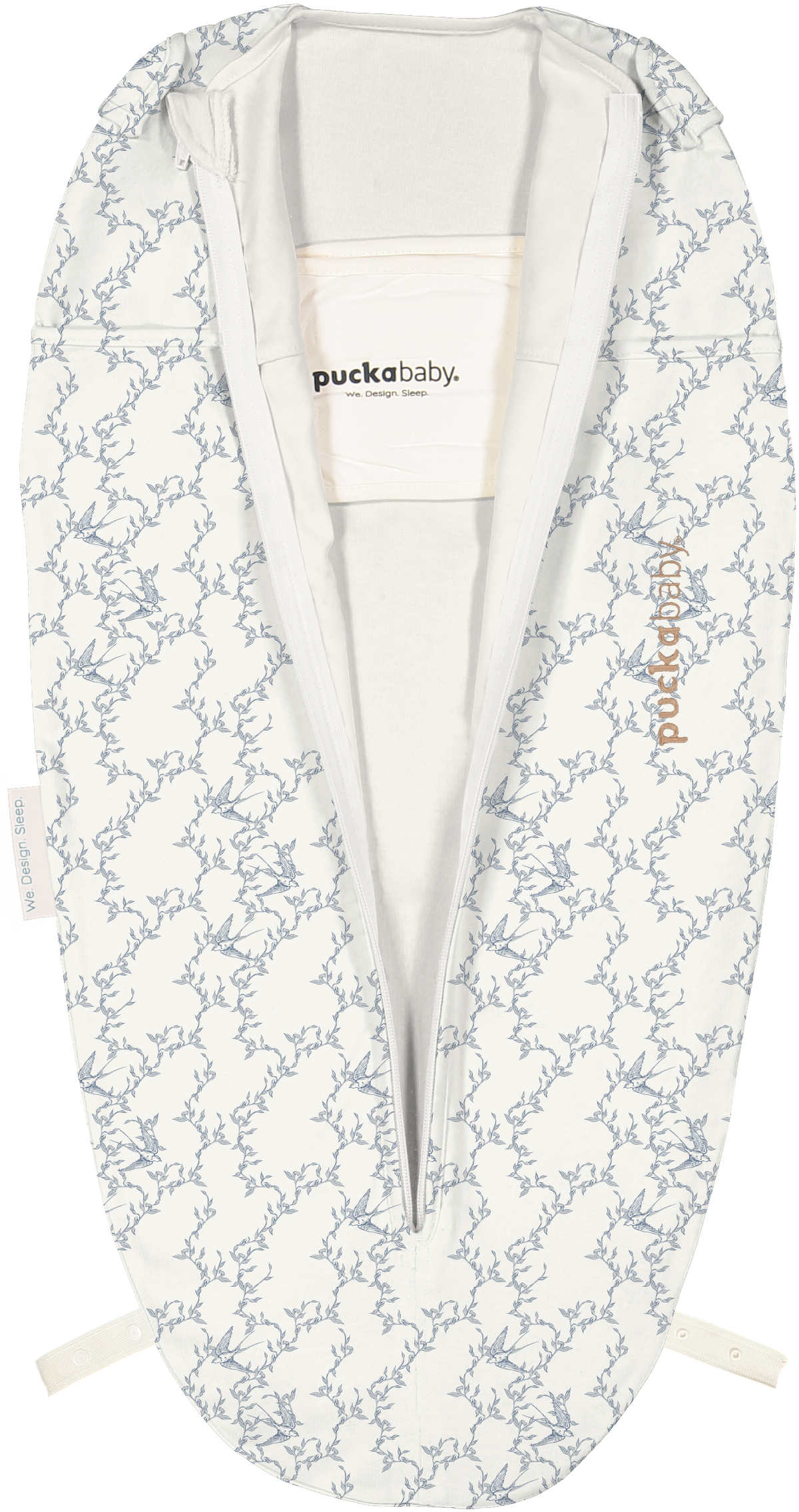 Puckababy The Original Piep in katoen in de kleur Blue Berry, verstelbaar van 44 tot 62 cm, De Gele Flamingo