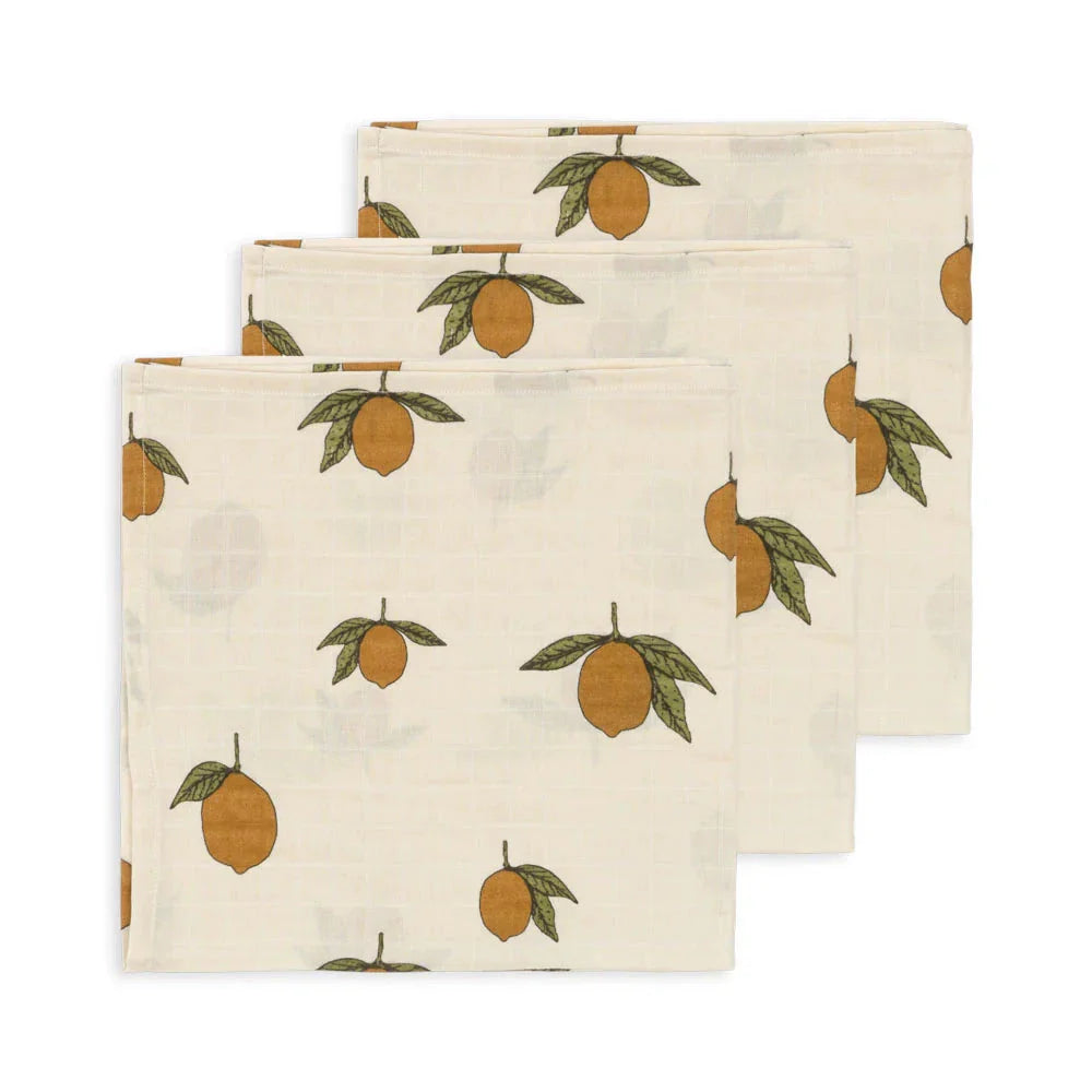 * Konges Sløjd 3 Pack Muslin Cloth Gots | Mon Grand Citron