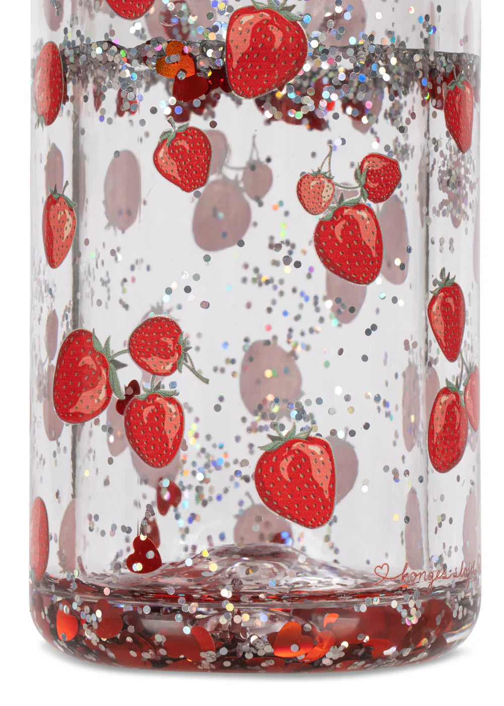 Konges Sløjd Glitter Thermo Fles Fragola, bodem detail