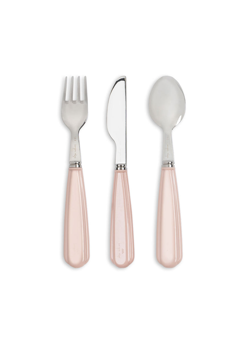 Konges Sløjd Kinderbestek Kids Cutlery Cherry Blush, tweede productfoto op witte achtergrond