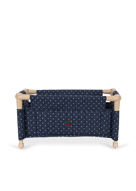 Konges Sløjd Poppenbedje Doll Travel Bed Ditzy Dot, tweede productfoto op witte achtergrond