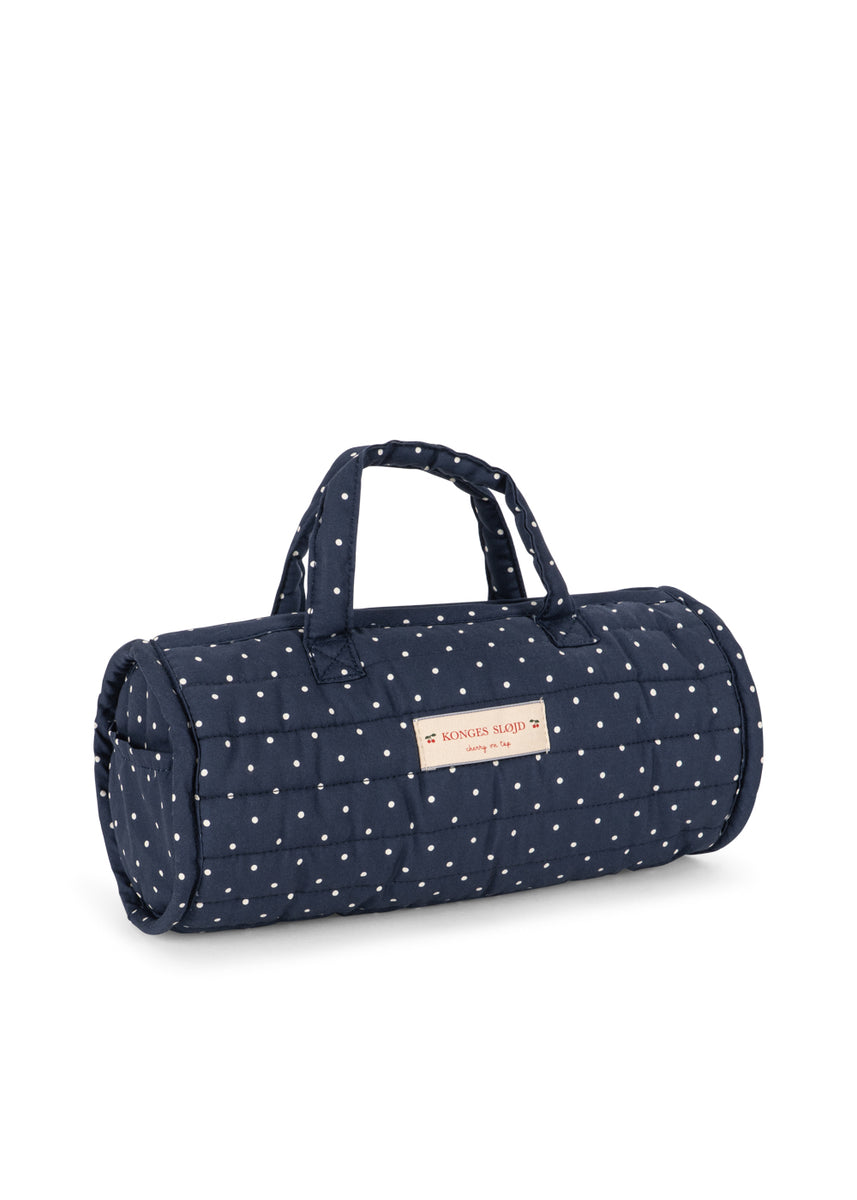 Konges Sløjd Poppenbedje Doll Travel Bed Ditzy Dot, derde productfoto op witte achtergrond