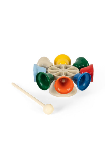 Konges Sløjd Muziekspeelgoed Bells All Around Multi, belletjesspeelgoed op witte achtergrond