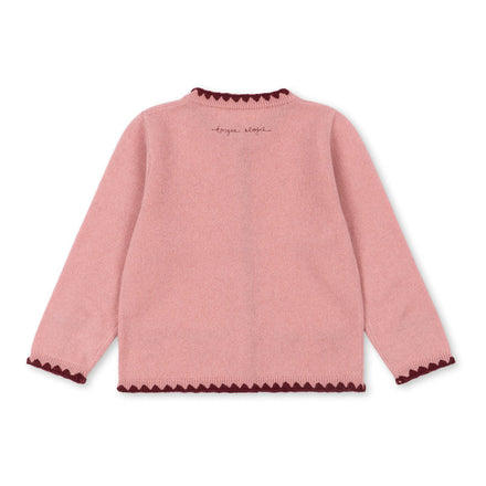 Konges Sløjd Vestje Collette Cardigan Pale Blush, achterkant van het vestje op witte achtergrond