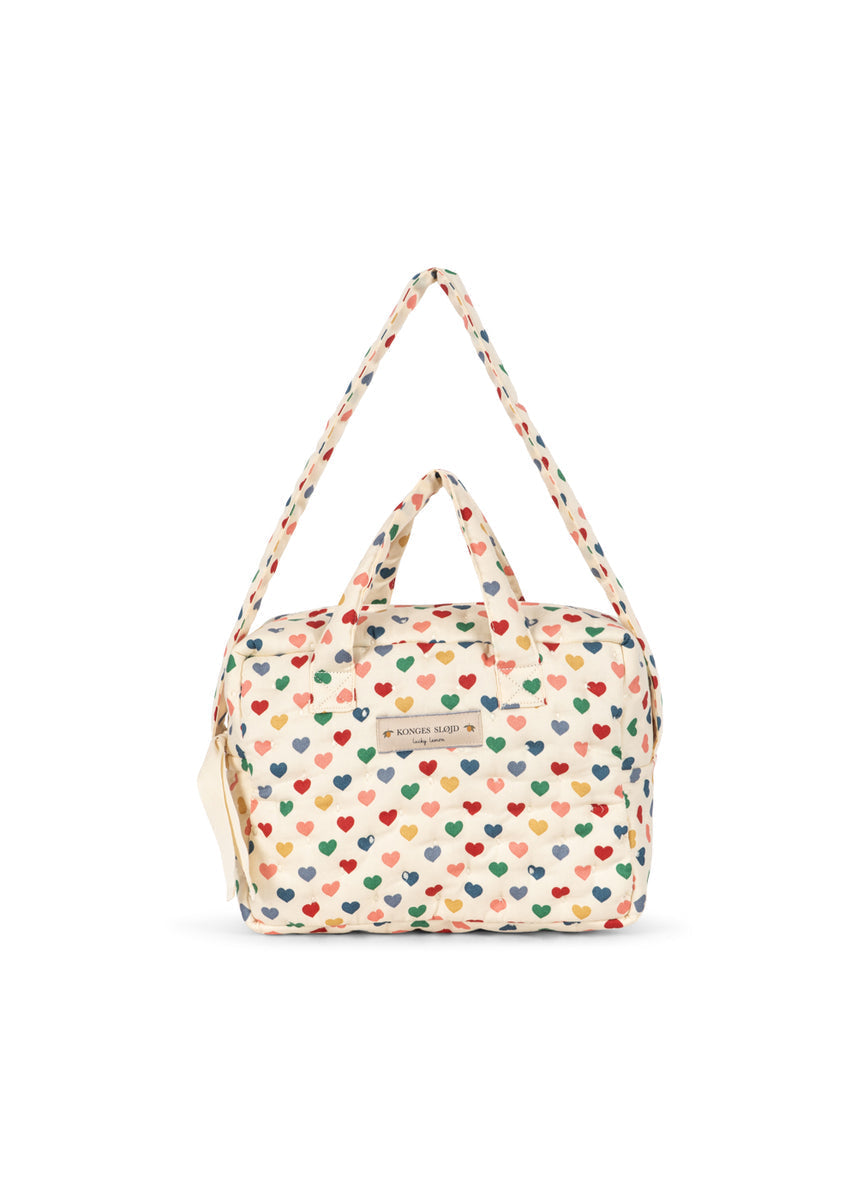 Konges Sløjd Poppentas Doll Bag Coeur Coloré, tweede productfoto op witte achtergrond