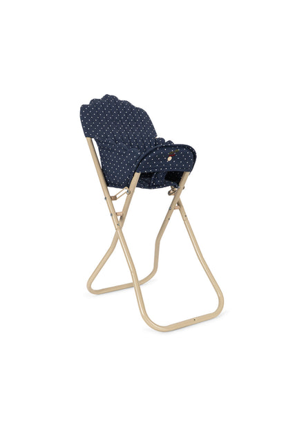 Konges Sløjd Poppenstoel Doll High Chair Ditzy Dot, poppenstoel op witte achtergrond