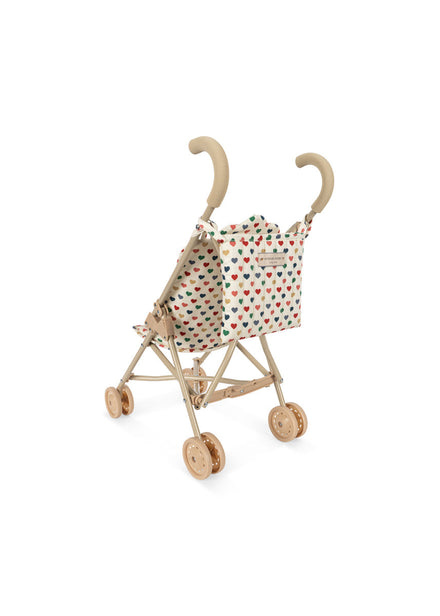 Konges Sløjd Poppenbuggy Doll Stroller Coeur Coloré, tweede productfoto op witte achtergrond
