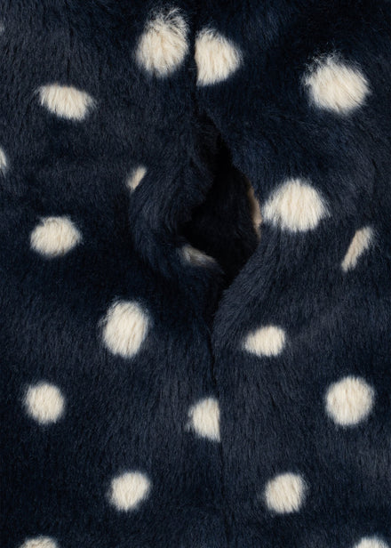 Konges Sløjd Jas Fuzzie Coat GRS Dot Nuit, zesde productfoto op witte achtergrond