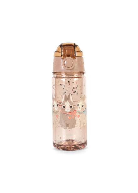 Konges Sløjd Drinkfles Glitter Bottle Bunny, glitterdrinkfles op witte achtergrond