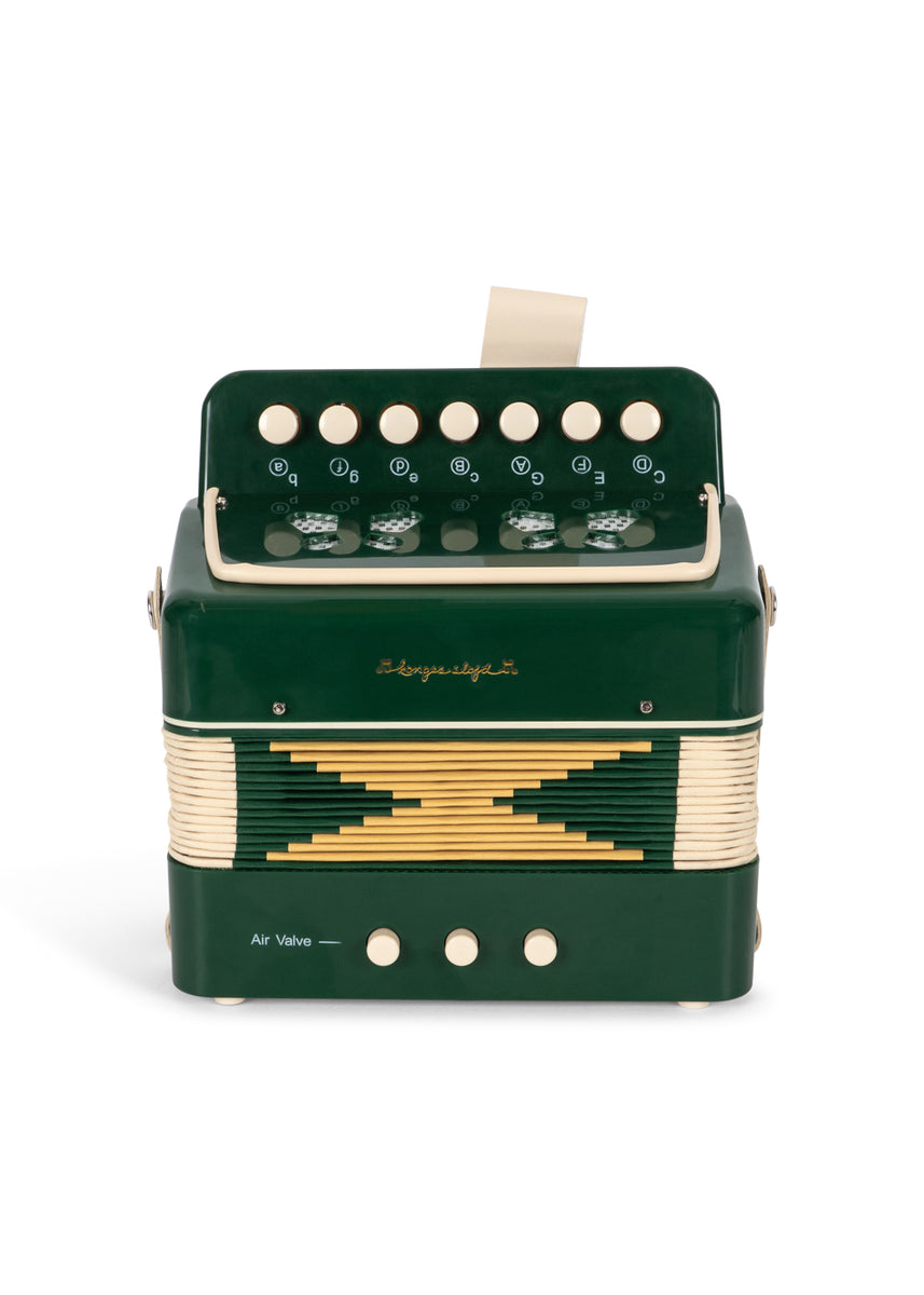 Konges Sløjd Muziekspeelgoed Harmonica Green, derde productfoto op witte achtergrond