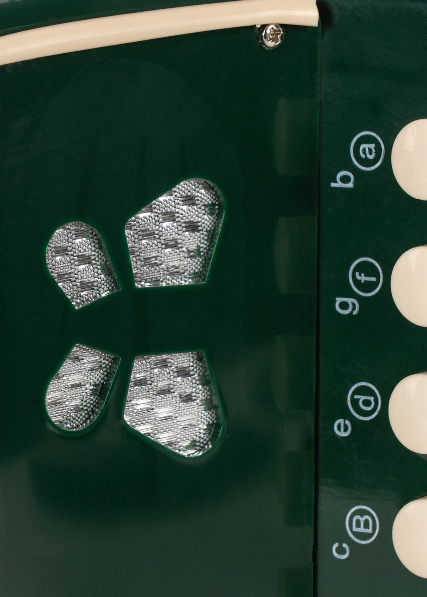 Konges Sløjd Muziekspeelgoed Harmonica Green, zesde productfoto op witte achtergrond