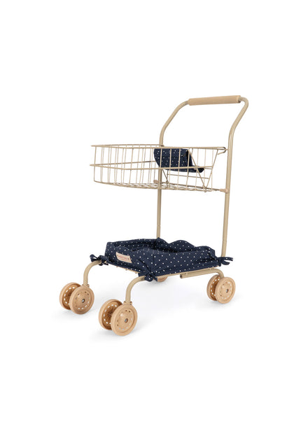 Konges Sløjd Boodschappenwagentje Kids Shopping Cart Ditzy Dot, boodschappenwagentje op witte achtergrond