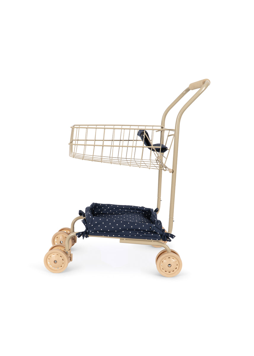 Konges Sløjd Boodschappenwagentje Kids Shopping Cart Ditzy Dot, tweede productfoto op witte achtergrond