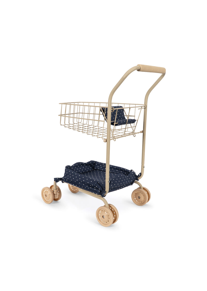 Konges Sløjd Boodschappenwagentje Kids Shopping Cart Ditzy Dot, derde productfoto op witte achtergrond