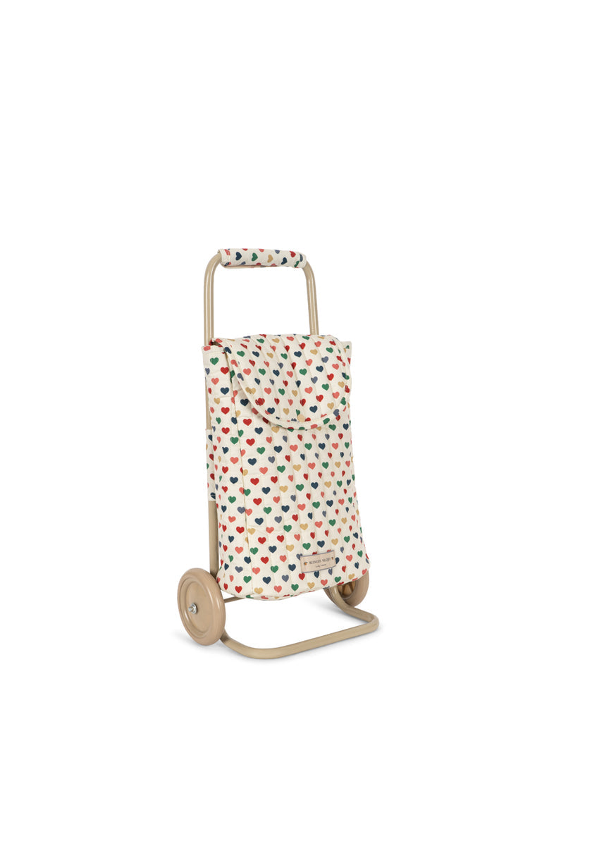 Konges Sløjd Boodschappentrolley Kids Trolley Coeur Coloré, boodschappentrolley op witte achtergrond