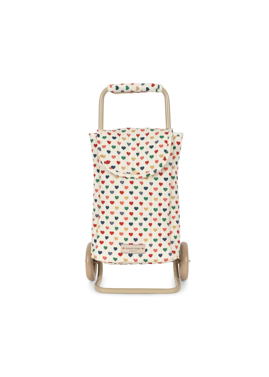Konges Sløjd Boodschappentrolley Kids Trolley Coeur Coloré, tweede productfoto op witte achtergrond