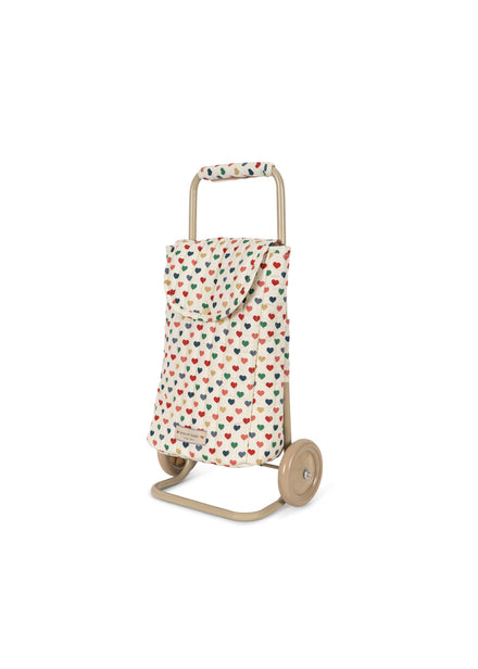 Konges Sløjd Boodschappentrolley Kids Trolley Coeur Coloré, derde productfoto op witte achtergrond