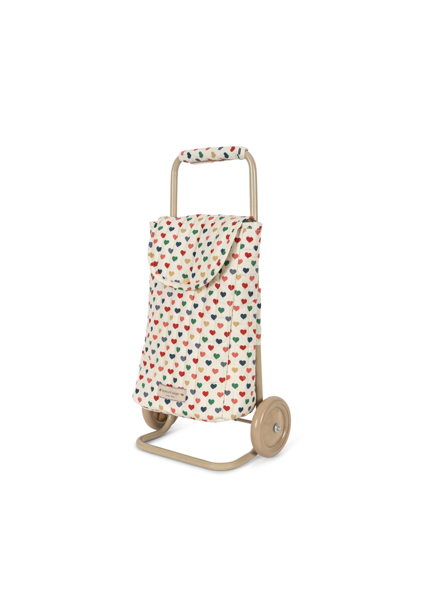 Konges Sløjd Boodschappentrolley Kids Trolley Coeur Coloré, derde productfoto op witte achtergrond