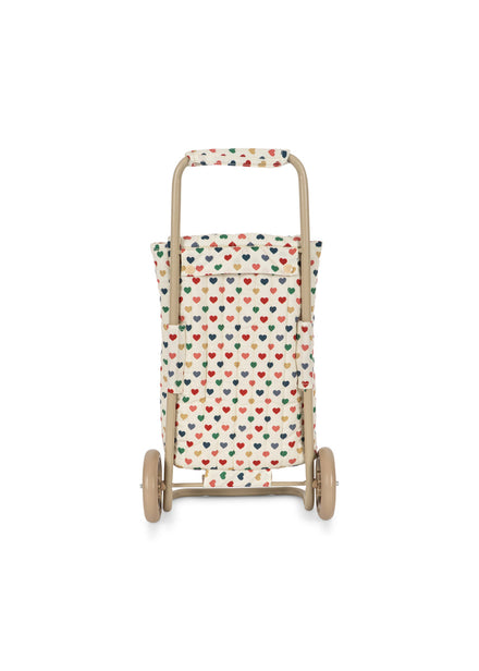 Konges Sløjd Boodschappentrolley Kids Trolley Coeur Coloré, vierde productfoto op witte achtergrond