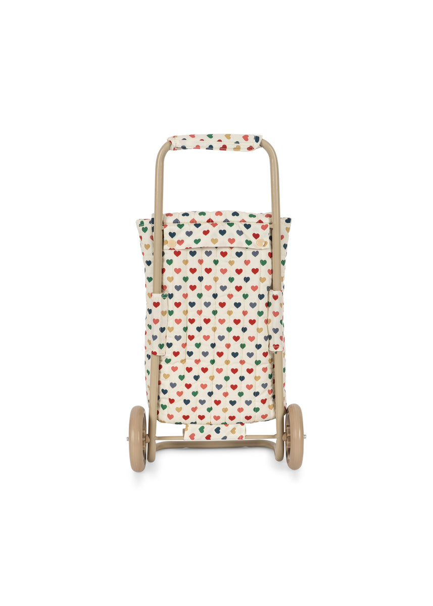 Konges Sløjd Boodschappentrolley Kids Trolley Coeur Coloré, vierde productfoto op witte achtergrond