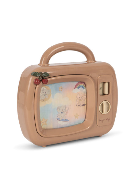 Konges Sløjd Muziekspeelgoed My Melody TV Cherry, speelgoedtelevisie met kersenmotief op witte achtergrond