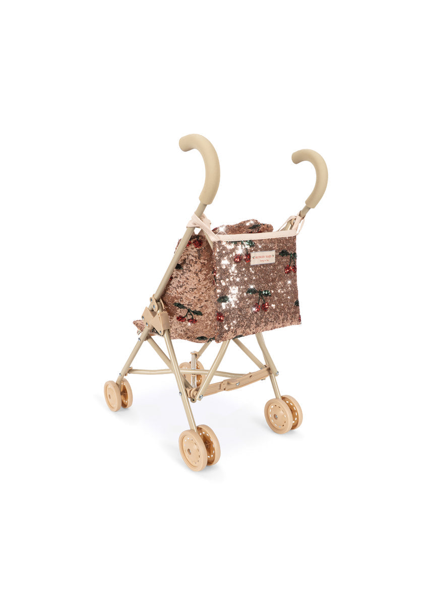 Konges Sløjd Poppenbuggy Sparkly Doll Stroller Cherry Sequin, tweede productfoto op witte achtergrond