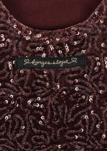 Konges Sløjd Jurk Viola Dress Decadent Chocolate, derde productfoto op witte achtergrond