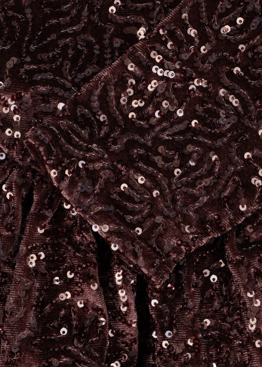 Konges Sløjd Jurk Viola Dress Decadent Chocolate, vijfde productfoto op witte achtergrond