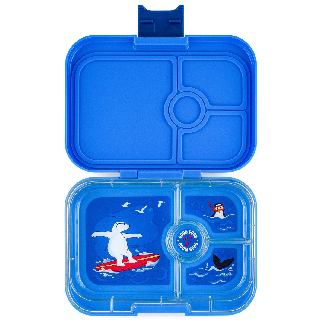 Yumbox Panino 4 vakken Lekvrije Lunchbox | Surf Blue / Ijsbeer Tray