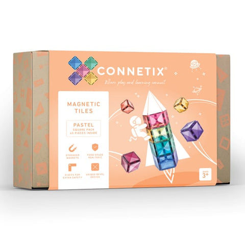 Connetix Tiles Pastel Square Pack EU | 40 Stuks