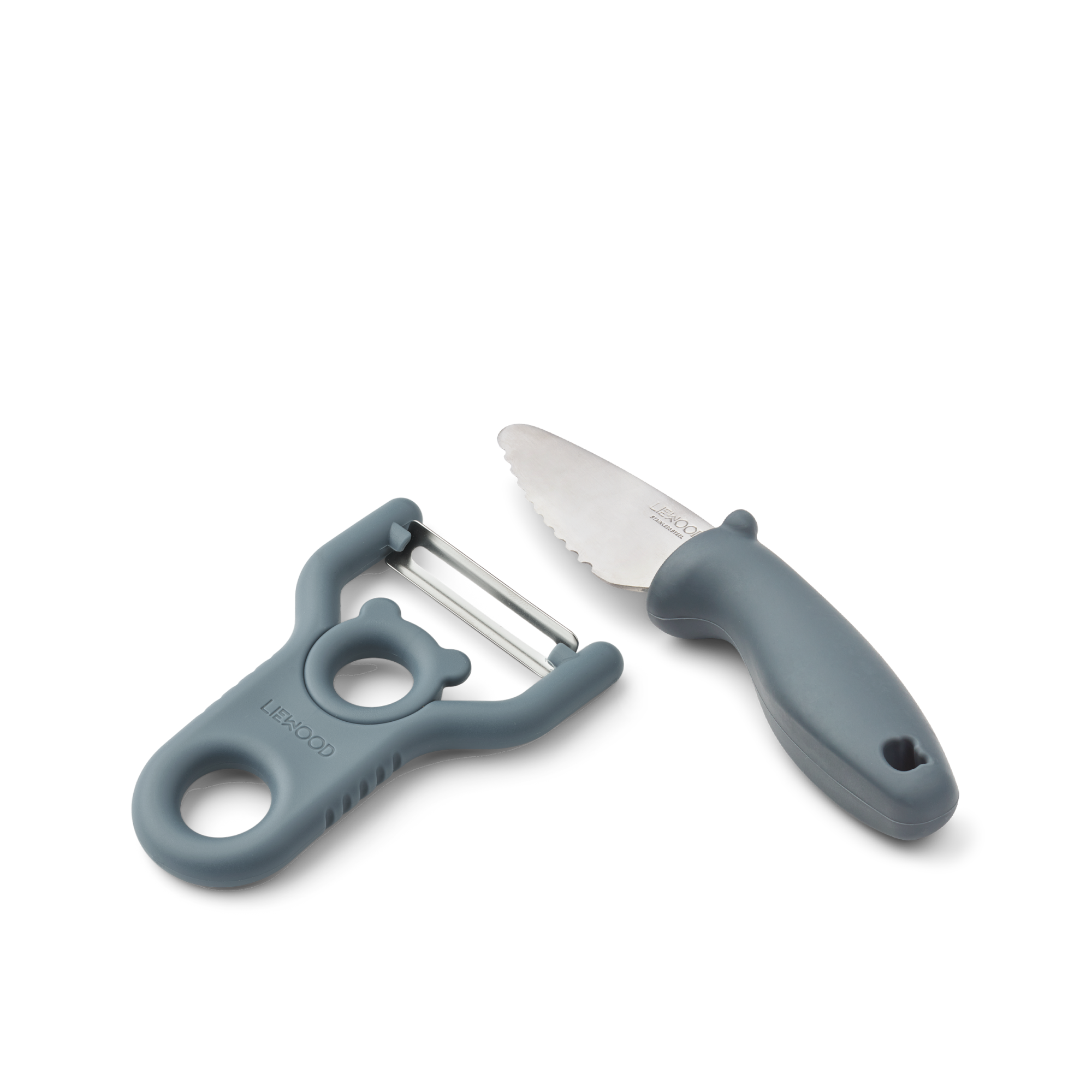 Liewood Pertense Peeler & Knife Set | Whale Blue