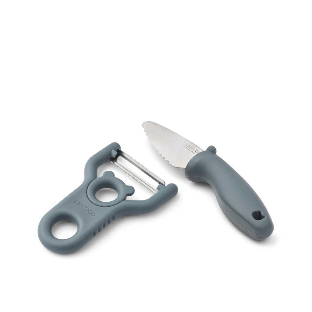 Liewood Pertense Peeler & Knife Set | Whale Blue