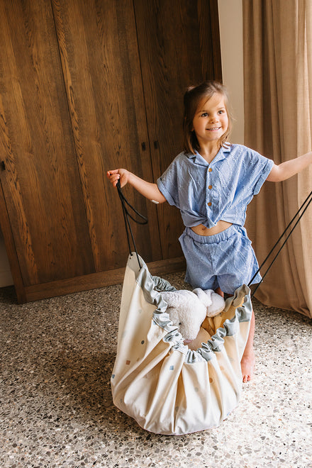 Play & Go Opbergzak & Speelmat | Wereldkaart Kleur