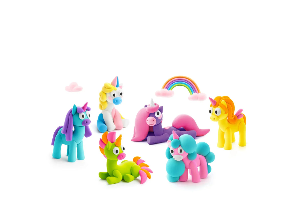 HeyClay Luchtdrogende klei | Rainbow Unicorn set van 6