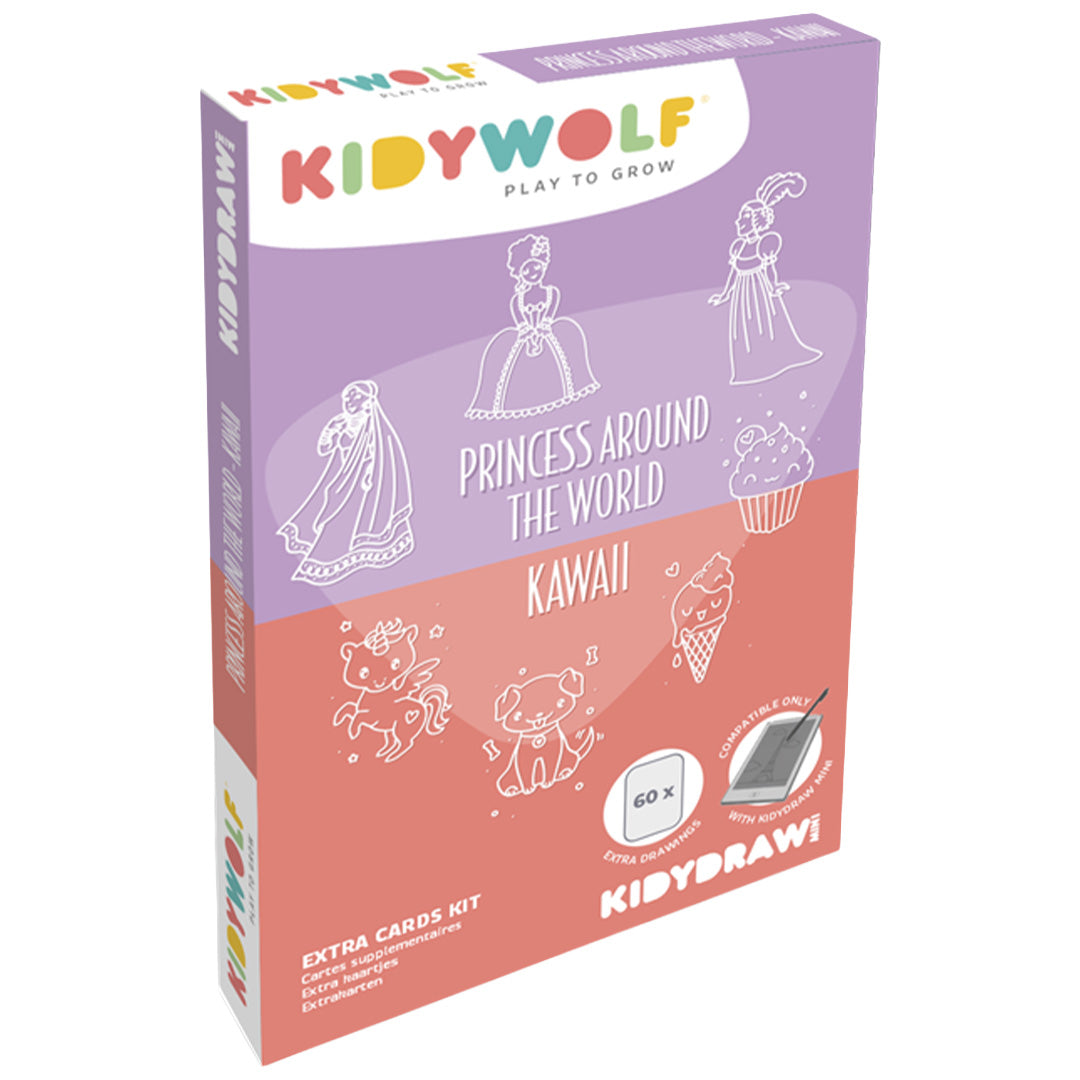 Kidywolf navulling Kidydraw-Mini Prinses en Kawai, verpakking vooraanzicht