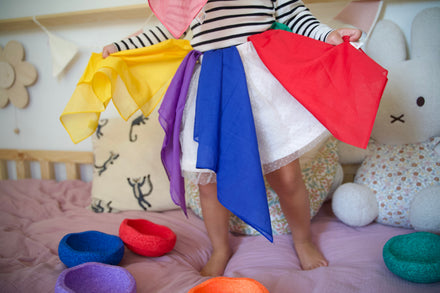 Pit & Play set katoenen speeldoeken regenboog, zesde foto