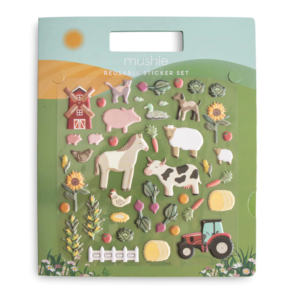 Mushie Sticker Boek Met Herbruikbare Stickers | Farm