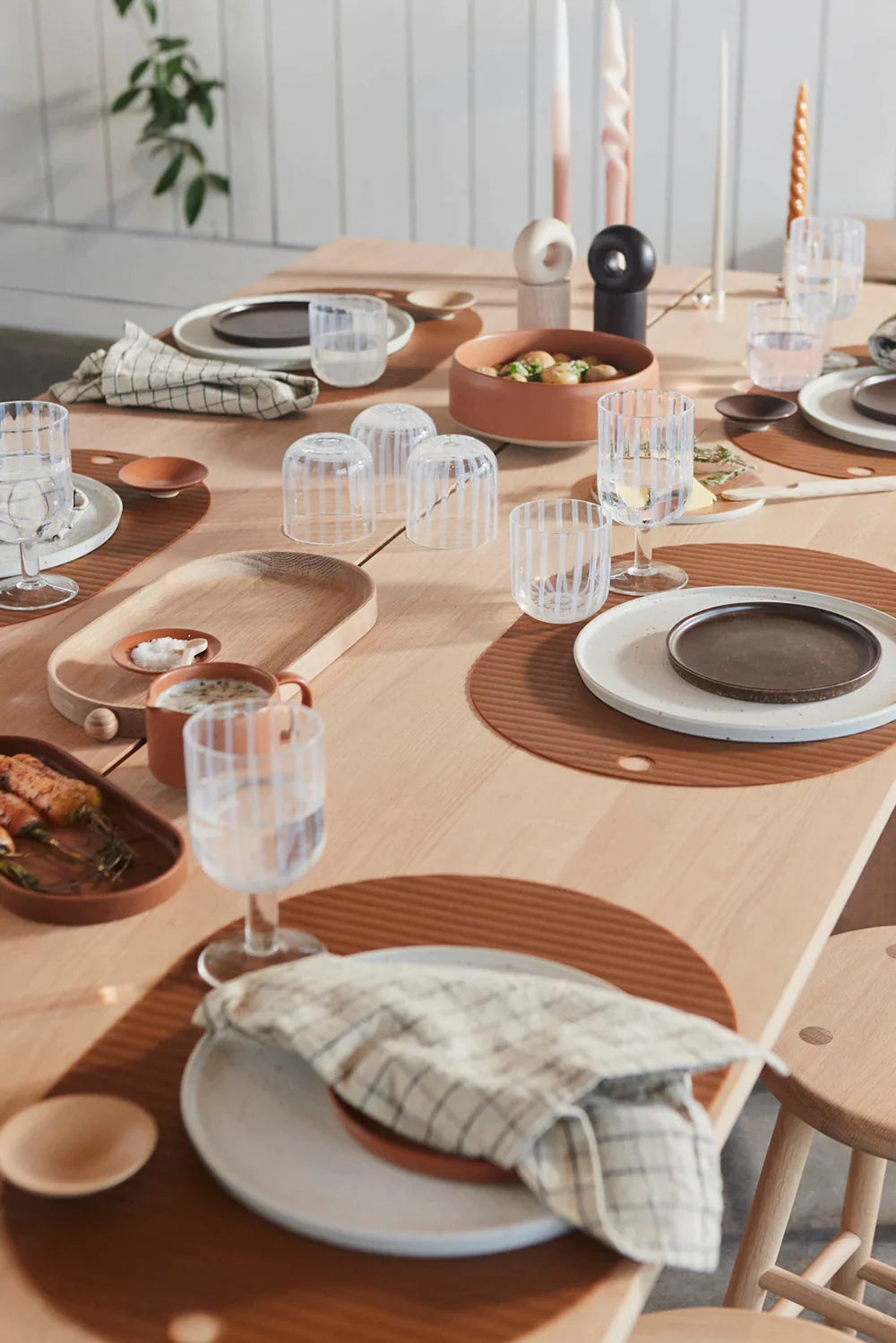 OYOY Siliconen Set 2 Placemats Ribbo | Camel