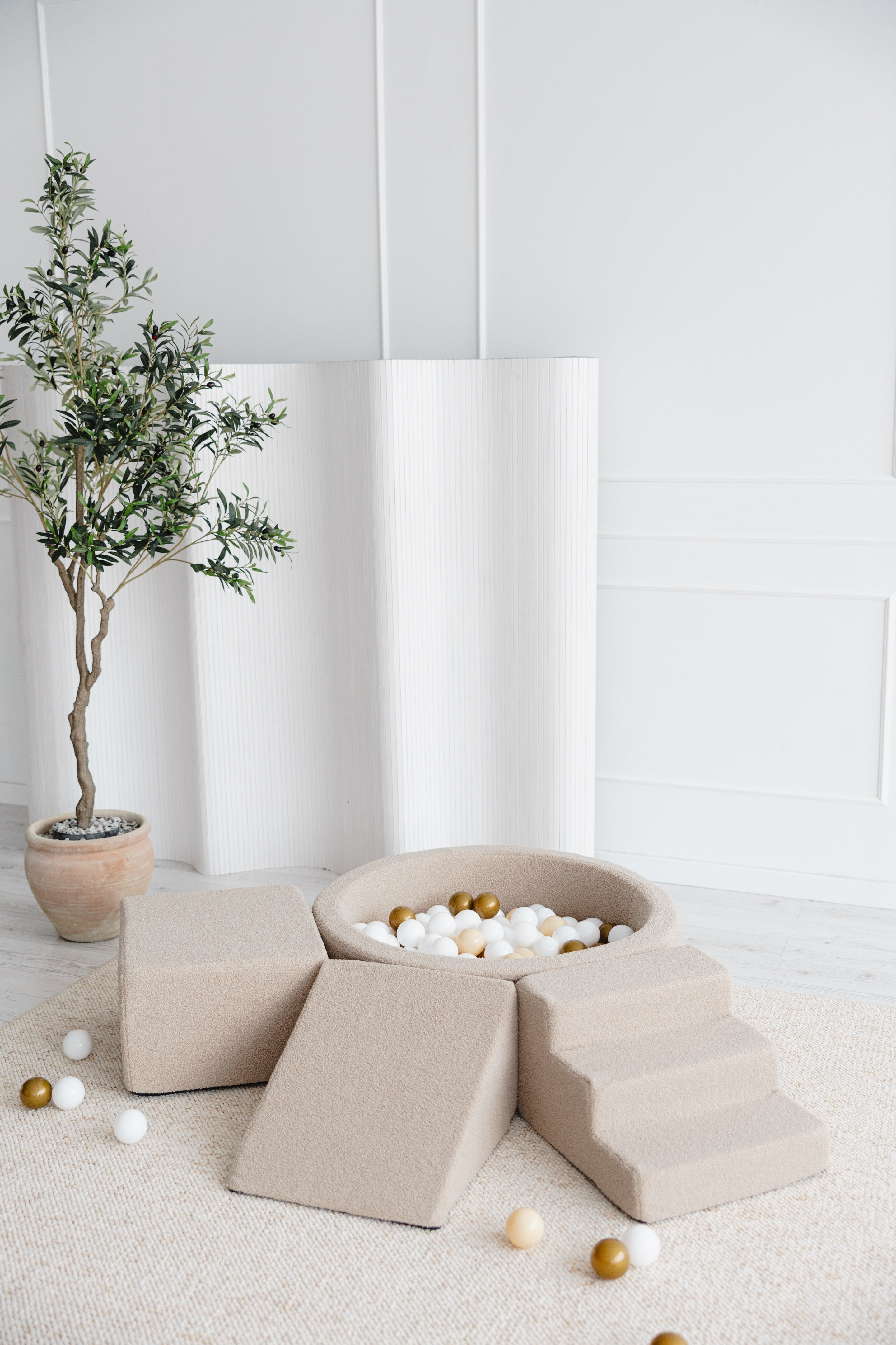 Moje Ballenbad Rond & Playset Elementen 3st Bouclé | Beige