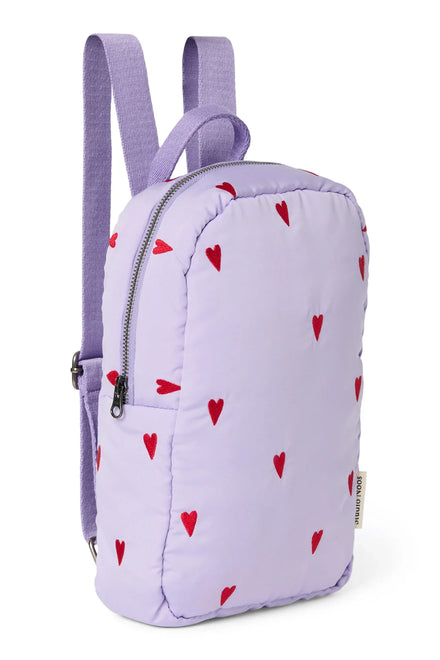 Studio Noos Mini Rugzakje | Paars Puffy Hearts