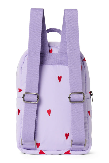 Studio Noos Mini Rugzakje | Paars Puffy Hearts