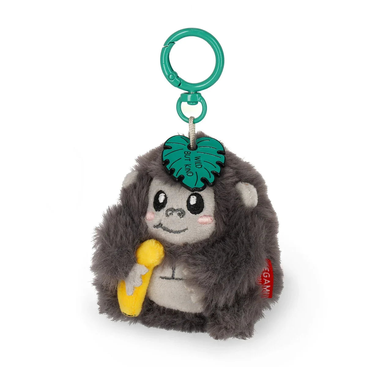 Legami Super Soft sleutelhanger Gorilla, zachte mini knuffel van 12 cm hoog