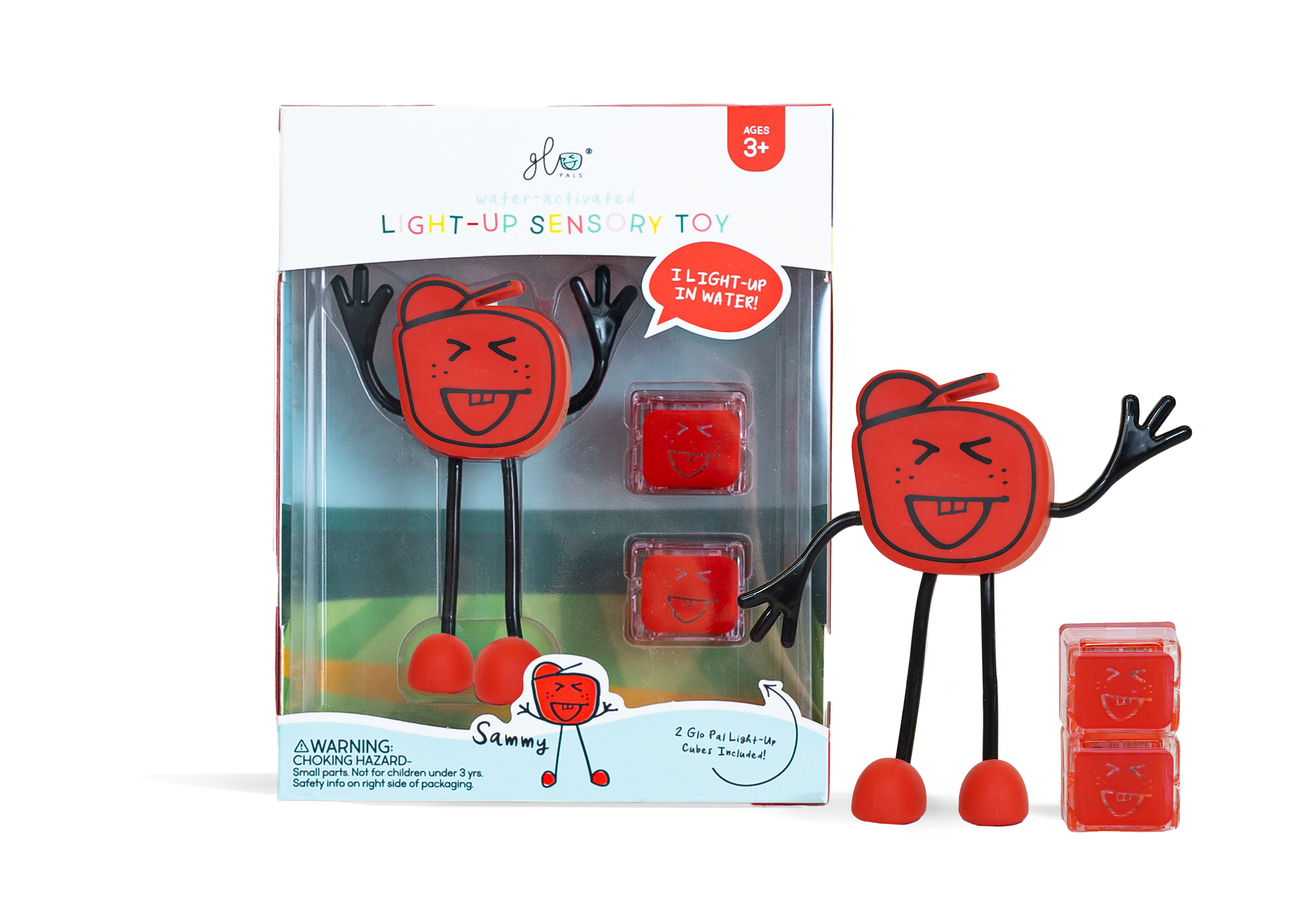 Glo Pals Light Up Sensory Toy Badspeeltje Rood | Sammy