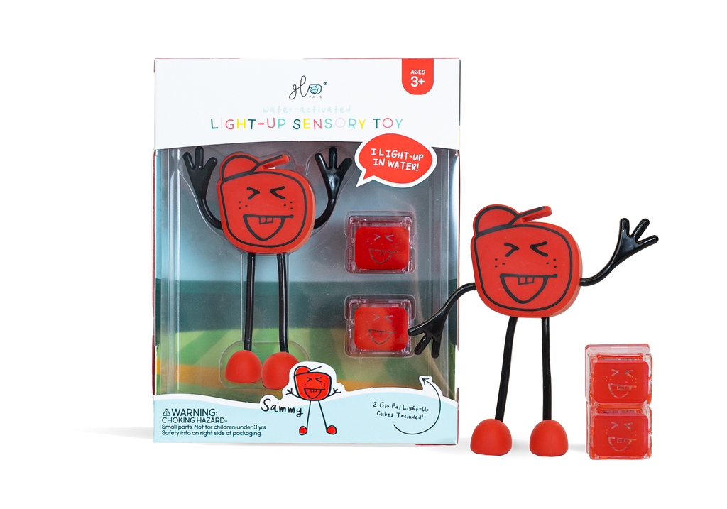 Glo Pals Light Up Sensory Toy Badspeeltje Rood | Sammy