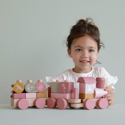 * Little Dutch Blokkentrein | Roze
