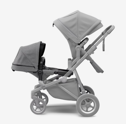 Thule Sleek Zitje Voor Dubbele Buggy | Black/Grey Melange