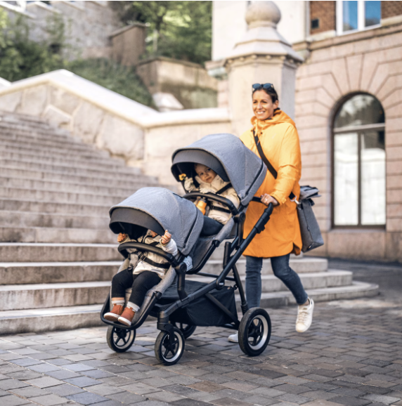 Thule Sleek Zitje Voor Dubbele Buggy | Black/Grey Melange