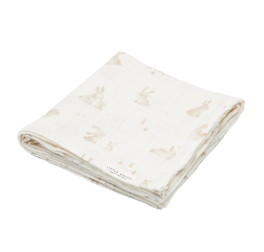 Little Dutch Swaddle doeken set hydrofiel 70x70cm Baby Bunny / Beige | Meerkleurig
